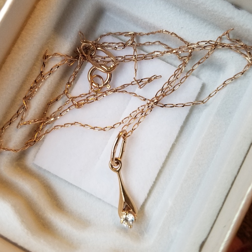 Rose gold necklace 💦Teardrop💦